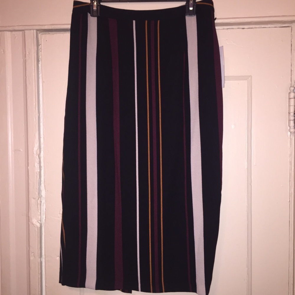 Mixed Stripped Pencil Skirt